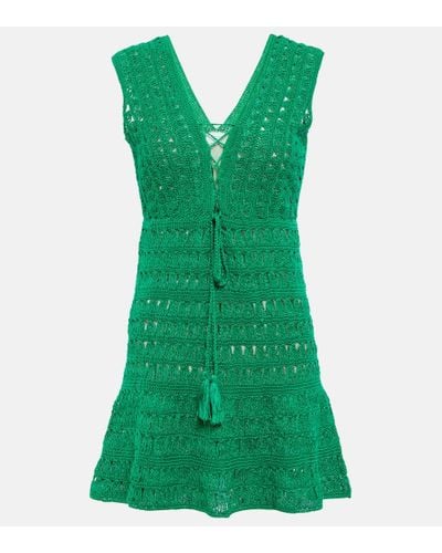 Anna Kosturova Miniabito Jennifer in crochet di cotone - Verde
