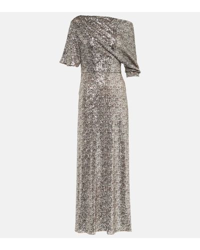 Diane von Furstenberg Wittrock Sequined Leopard-print Maxi Dress - Grey