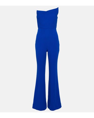 Roland Mouret Combi-pantalon en crepe de laine - Bleu