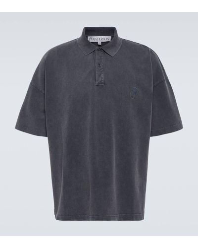 JW Anderson Logo Cotton Pique Polo Shirt - Black