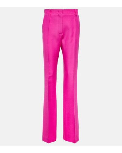 Valentino Crepe Couture Flared Pants - Pink