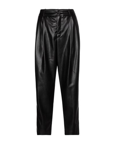 Velvet Simone Faux Leather Tapered Trousers - Black