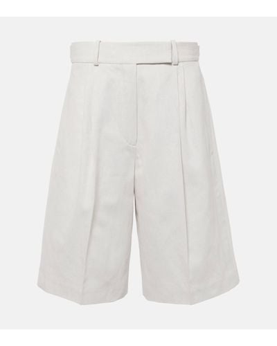 Proenza Schouler Jenny Cotton And Linen Bermuda Shorts - White