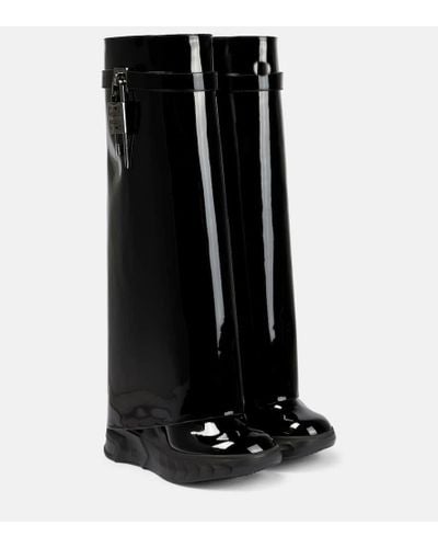 Givenchy Stivali Shark Lock Biker in pelle verniciata - Nero