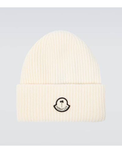 Moncler Genius X Palm Angels Ribbed-knit Wool Beanie - Natural