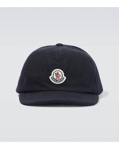 Moncler Logo-appliquéd Brushed Cotton-jersey Baseball Cap - Blue