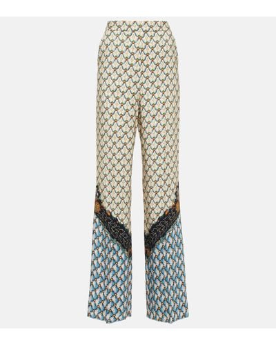 Etro High-rise Printed Trousers - White