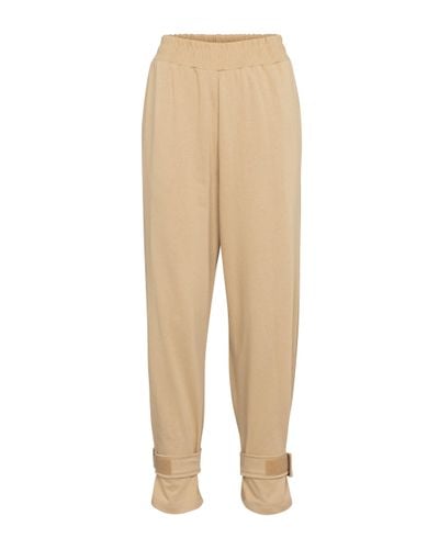 Frankie Shop Cuffed Cotton Terry Sweatpants - Natural