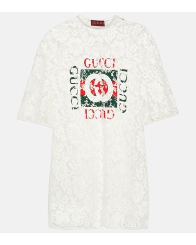 Gucci Interlocking G Lace Top - White