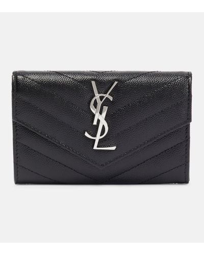 Saint Laurent Cartera pequeña con monograma - Negro