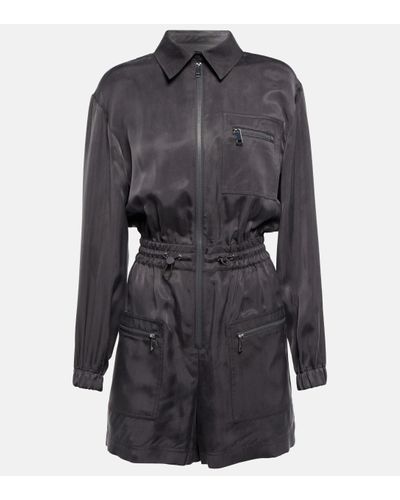 Moncler Twill Playsuit - Grey