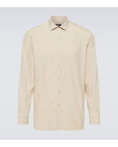 Zegna Camicia Oxford in seta - Neutro