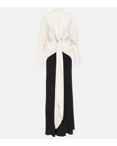 Victoria Beckham Tie-detail Silk Gown - White