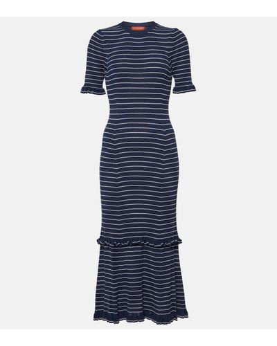 Altuzarra Delpini Striped Ruffled Maxi Dress - Blue