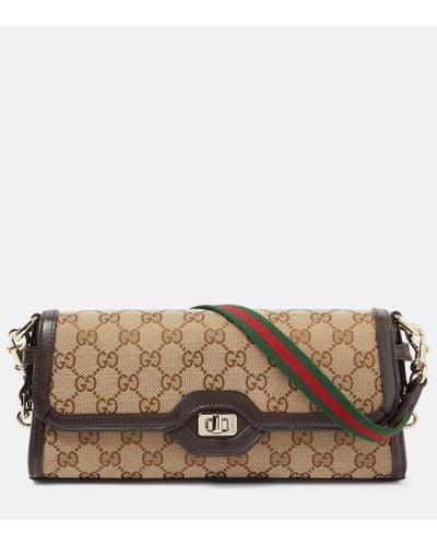 Gucci Luce Small GG Canvas Shoulder Bag - Brown