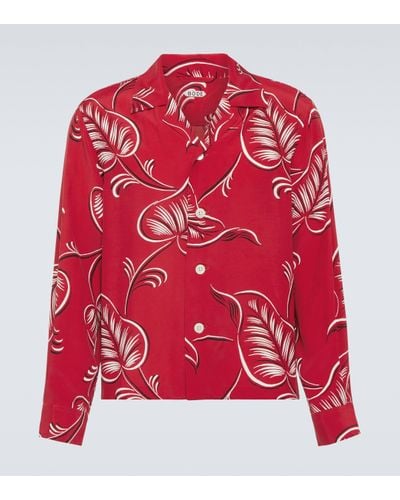 Bode Creeping Begonia Printed Shirt - Red