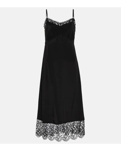 Simone Rocha Vestido lencero en crepe de china - Negro