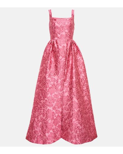 Emilia Wickstead Spencer Floral Cloque Gown - Pink