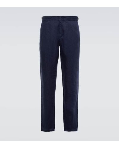 Orlebar Brown Pantaloni Griffon in lino - Blu