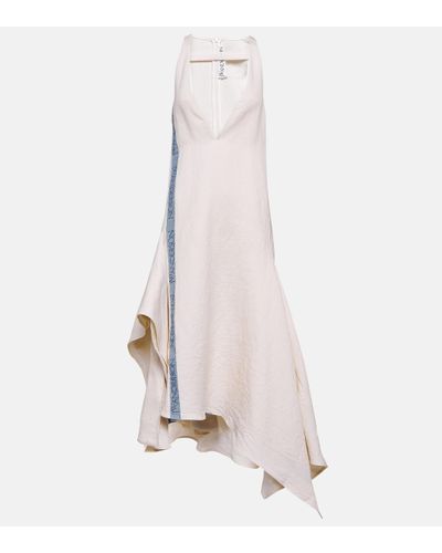 JW Anderson Cotton And Linen Midi Dress - White