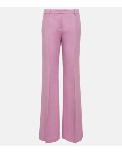 Etro Wide-leg Wool-blend Pants - Pink