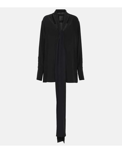 Givenchy Blusa de seda con lazada - Negro