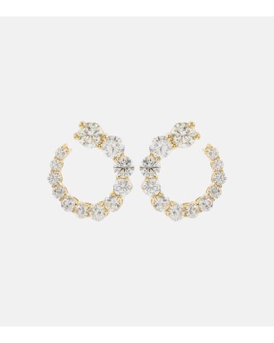Melissa Kaye Ohrringe Aria Earwrap aus 18kt Gelbgold mit Diamanten - Weiß