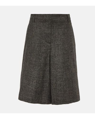 Brunello Cucinelli Wool-blend Bermuda Shorts - Gray