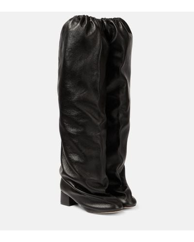 Khaite Bowe Leather Over-the-knee Boots - Black