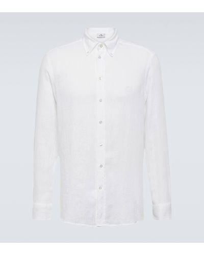 Etro Logo Linen Shirt - White