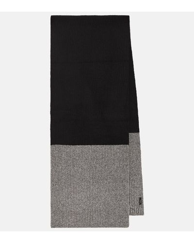 JOSEPH Echarpe Color Block en laine melangee - Noir
