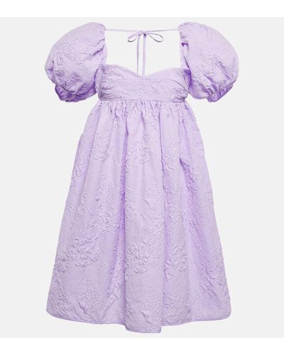 Cecilie Bahnsen Susanna Matelasse Minidress - Purple