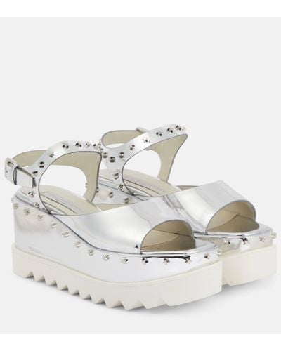 Stella McCartney Elyse Embellished Platform Sandals - Metallic