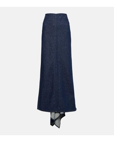 Magda Butrym Low-rise Denim Maxi Skirt - Blue