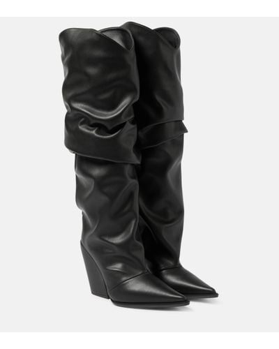 Alexandre Vauthier Bottes en cuir synthetique - Noir