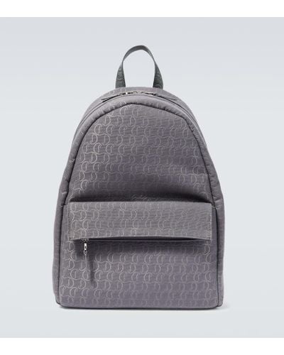 Christian Louboutin Zip N Flap Logo Jacquard Backpack - Gray