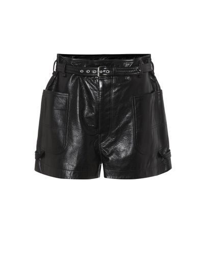 Isabel Marant Xike High-rise Leather Shorts - Black