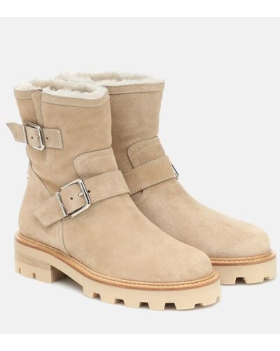 Jimmy Choo Youth Ii Suede Ankle Boots - Natural