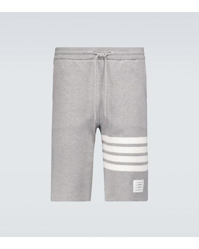 Thom Browne 4-bar Jersey Cotton Shorts - Gray