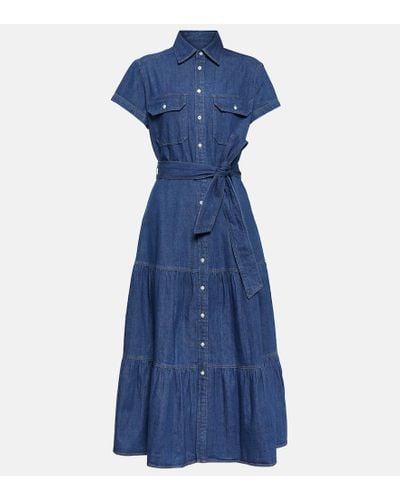 Polo Ralph Lauren Tiered Denim Shirtdress - Blue