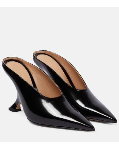 Bottega Veneta Rocket Patent Leather Mules - Black