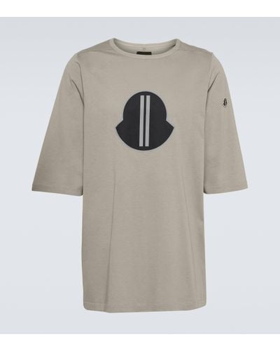 Moncler Genius X Rick Owens Logo Cotton Jersey T-shirt - Natural