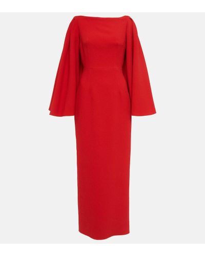 Emilia Wickstead Vestido midi Niesha de crepe - Rojo