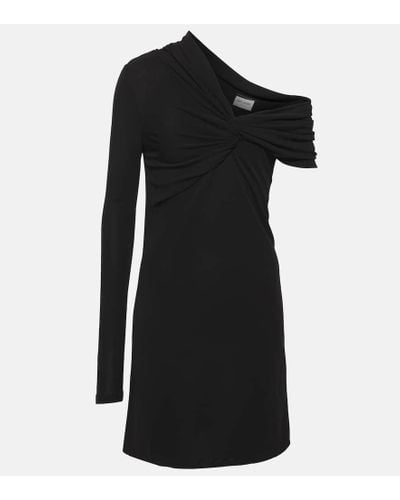 Saint Laurent Off-shoulder Jersey Minidress - Black