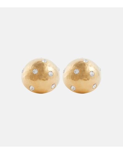 Saint Laurent Dome Embellished Clip-on Earrings - Natural