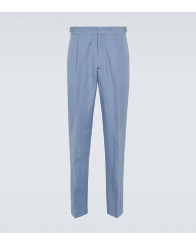 Orlebar Brown Carsyn Linen And Cotton Slim Trousers - Blue