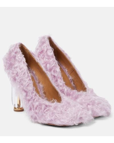 Dries Van Noten Pumps aus Faux Fur - Lila