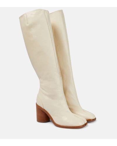 Maison Margiela Tabi Leather Knee-high Boots - White