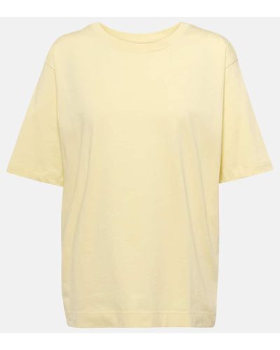 Dries Van Noten Camiseta de jersey de algodon - Amarillo