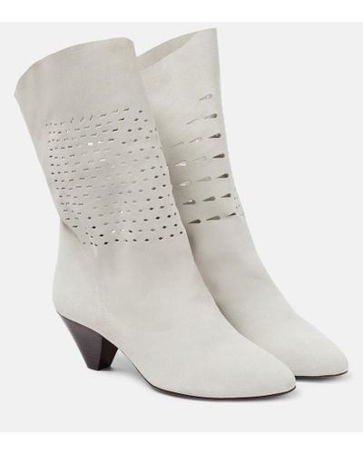 Isabel Marant Reachi Suede Ankle Boots - White